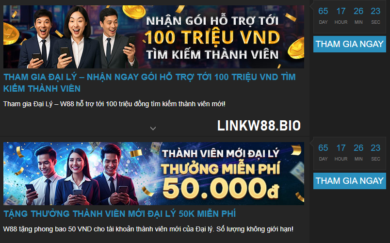 Khuyến mãi đại lý W88 Khuyến mãi đại lý W88